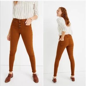 Madewell 9” Mid Rise Skinny Jeans Button Fly
